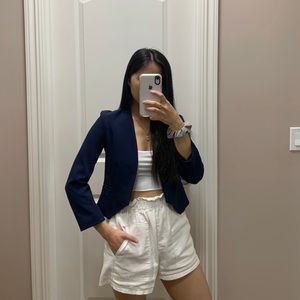 NWOT Aqua Bloomingdale’s Geometric Cropped Blazer